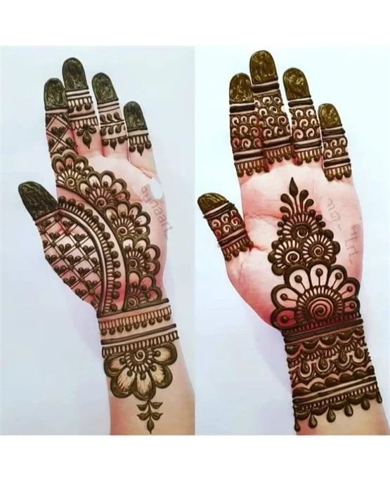 Elegant Crown With Cuff Covering Front Hand Mehndi Design